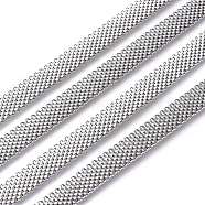 304 Stainless Steel Mesh Chains/Network Chains, UnweldedMaking, Stainless Steel Color, 10x2mm(CHS-P011-11P)