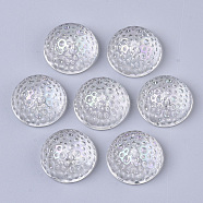 Transparent Acrylic Beads, AB Color Plated, Half Round/Dome, Half Drilled, Clear AB, 20x10mm, Hole: 2mm(X-PACR-R246-054)