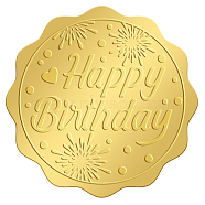 Self Adhesive Gold Foil Embossed Stickers, Medal Decoration Sticker, Birthday Themed Pattern, 5x5cm(DIY-WH0211-152)