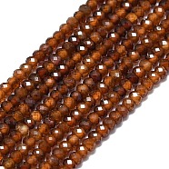 Natural Garnet Beads Strands, Faceted, Rondelle, 2~2.5x2mm, Hole: 0.5mm, about 223~226pcs/strand, 14.96~15.16 inch(38~38.5cm)(G-G106-A37-01)