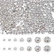 700Pcs 7 Style Sew on Rhinestone, Glass Crystal Rhinestone, Multi-Strand Links, with Brass Prong Setting, Platinum, 4~10x2.5~8mm, Hole: 1~1.5mm, 100pcs/style(KK-GL0001-01)