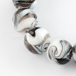 Handmade Lampwork Beads, Round, Coconut Brown, 14mm, Hole: 1~2mm(LAMP-R111-03)