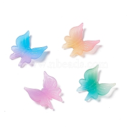 Two Tone Opaque Acrylic Cabochons, Butterfly, Mixed Color, 25x23.5x6mm(X-OACR-C009-11)