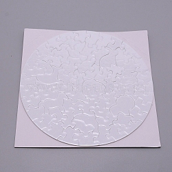 48 Pcs Paper Heat Press Thermal Transfer Crafts Puzzle, Flat Round, White, 24~39x25~44x1.5mm(DIY-TAC0005-69)