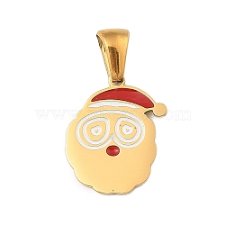 Christmas Theme 304 Stainless Steel Pendants, with Enamel, Golden, Santa Claus Letter Charm, Letter B, 16x12x1.5mm, Hole: 6x3mm(STAS-R007-01B-G)