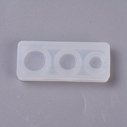 Silicone Molds, Resin Casting Molds, For UV Resin, Epoxy Resin Jewelry Making, Flat Round, White, 37.5x15.5x5mm(X-DIY-G008-19)