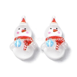 Christmas Series Resin Cabochons, Snowman, 12.5x8x4.5mm(CRES-Q006-02F)