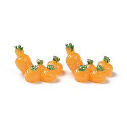 Cute Opaque Resin Cabochons, Carrots, Orange, 17.5x27x16mm(RESI-L037-06)