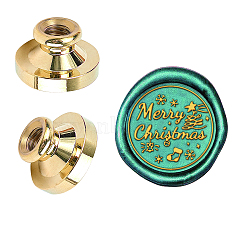 Wax Seal Brass Stamp Head, for Wax Seal Stamp, Christmas Themed Pattern, 25x14.5mm(AJEW-WH0209-488)