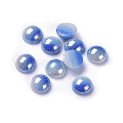 Opaque Glass Cabochons, Stripe Pattern, Half Round, Colorful, 6~6.5x3mm(X-GGLA-S038-10E-6mm)