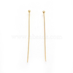 304 Stainless Steel Ball Head Pins, Golden, 41x0.7mm, 21 Gauge, Head: 2mm(STAS-I100-17G)