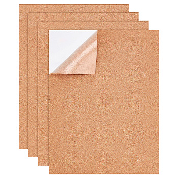 Self-Adhesive Cork Sheets, Rectangle Coaster Cork Backing Sheets for Wall Decoration, Party, BurlyWood, 45x35x0.3cm