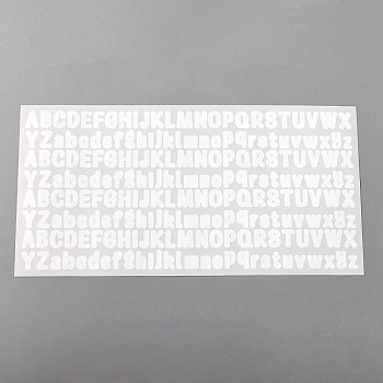 Plastic Self-adhesive Label Stickers, Waterproof Decals, Letter A~Z, White, 140x276x0.1mm, Sticker: 9~13x2~12mm