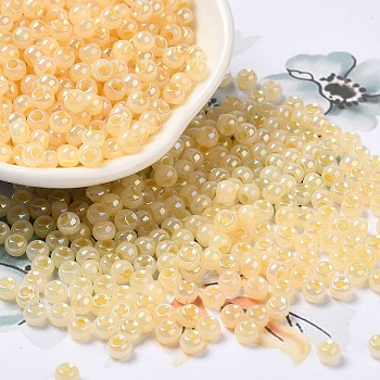 Glass Seed Beads, Ceylon, Round Hole, Round, Moccasin, 4x3mm, Hole: 1.2mm, 7650pcs/pound