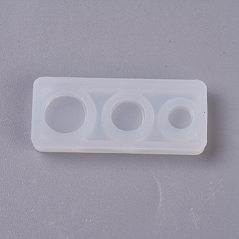 Silicone Molds, Resin Casting Molds, For UV Resin, Epoxy Resin Jewelry Making, Flat Round, White, 37.5x15.5x5mm