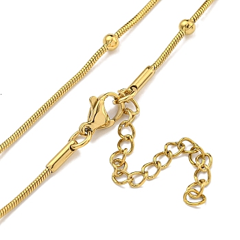 304 Stainless Steel Snake Chain Necklaces, Real 18K Gold Plated, 17.76x0.47 inch(45.1x1.2cm)