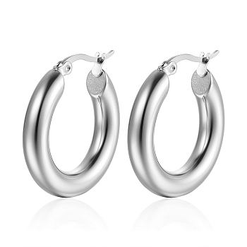 Stainless Steel Hoop Earrings for Women, Oval