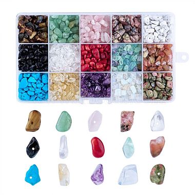 Perles de pierres précieuses naturelles et synthétiques mixtes(G-X0003-B)-2
