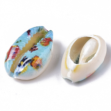 Printed Natural Cowrie Shell Beads(X-SSHEL-R047-01-C01)-3
