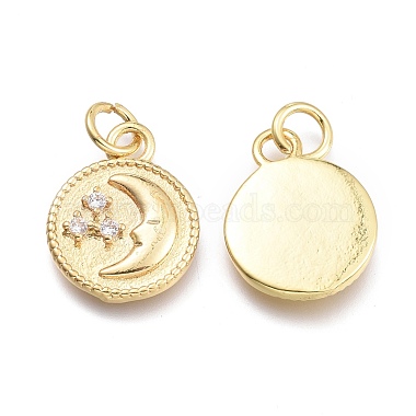 Brass Micro Pave Cubic Zirconia Pendants(X-KK-P187-02G)-2