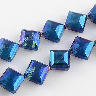 17mm DarkBlue Square Glass Beads