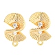 Brass Micro Pave Cubic Zirconia Stud Earring Findings(KK-U015-04G)-1