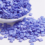 MIYUKI TILA Beads, Japanese Seed Beads, 2-Hole, (TL417L/FR) Matte Opaque Periwinkle AB, 5x5x1.9mm, Hole: 0.8mm, about 118pcs/bottle, 10g/bottle(SEED-JP0008-TL417L/FR)