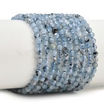 Natural Devil Blue Aquamarine Beads Strands, Faceted, Round, 3mm, Hole: 0.6mm, about 135pcs/strand, 15.31''(38.9cm)(GG-CBAF158-D01-06)