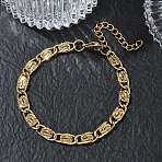 6MM 304 Stainless Steel Lumachina Chain Bracelets, Ion Plating(IP), Golden, 7.36 inch(18.7cm)(SA-CBA2696-14G)