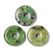 Natural Chrysoprase Pendants, Donut/Pi Disc Charms, 30~31x5.5~6.5mm, Hole: 6mm(G-F639-04I)