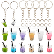 DIY Cup Keychain Making Kit, Including Glass & Plastic Pendants, Iron Split Rings & Split Key Rings, Mixed Color, 78Pcs/set(DIY-AR0003-64)