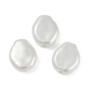 Glass Profiled Pearl Beads, Pearlized, Oval, White, 20~20.5x16~16.5x6mm, Hole: 1.2mm(HY-Z001-12)