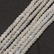 Natural White Moonstone Bead Strands, Grade AB, Round, 4mm, Hole: 0.5mm, about 95pcs/strand, 15.3 inch(39cm)(G-G970-37-4mm)