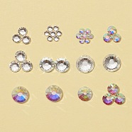 10 Style Glass Flat Back Rhinestone, Grade A, Back Plated, Faceted, Half Round, Mixed Color, 2.3~7.3mm, 660pcs/box(RGLA-FS0001-04)