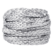 Flat PU Leather Braided Cord, for Craft Making, WhiteSmoke, 7x2mm, about 5.47 Yards(5m)/Bundle(OCOR-WH0086-87A-03)