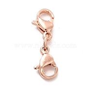 304 Stainless Steel Double Lobster Claw Clasps, Rose Gold, 20mm(STAS-E178-01A-RG)