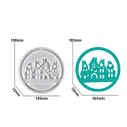 City Signs Decorated with Wind Chimes Silicone Mold, Epoxy Resin Craft Making, White, House, 190x12.2mm, Hole: 2.7mm(SIMO-S001-01C)