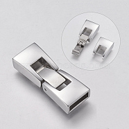 304 Stainless Steel Snap Lock Clasps, Smooth Surface, Stainless Steel Color, 26x10x5mm, Hole: 2.5x8mm(STAS-P180-26P)