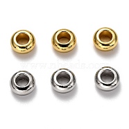 Brass Spacer Beads, Long-Lasting Plated, Rondelle, Mixed Color, 8x4mm, Hole: 4mm(KK-H752-03)
