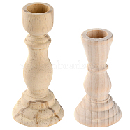 2Pcs 2 Style Undyed Wood Candle Holder, for Weddings Decorate, BurlyWood, 57x106~126mm, Inner Diameter: 23mm, 1Pcs/Style, 2 Style, 2Pcs(DIY-GF0004-48)