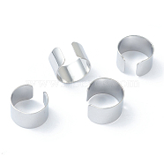 304 Stainless Steel Cuff Earrings, Stainless Steel Color, 6mm, Inner Diameter: 10mm(STAS-H152-01P)