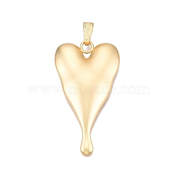 Rack Plating Alloy Big Pendants, Lead Free & Nickel Free & Cadmium Free, Heart, Matte Gold Color, 81.5x45x7.5mm, Hole: 13.5x8mm(FIND-N005-54G)