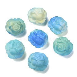 Light Change Resin Beads, Camellia Flower Beads, Dodger Blue, 18x19.5x11.5mm, Hole: 2mm, about 270pcs/500g(RESI-F046-04)