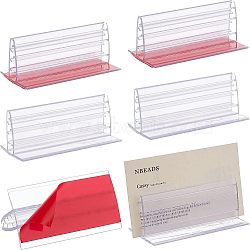 Plastic Business Card Frame, Display, Red, 4.3x7.2x3.5cm(ODIS-WH0010-01)