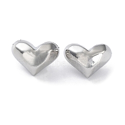 Rack Plating Alloy Charms, Heart, Platinum, 10x13x7.5mm, Hole: 1.6mm(PALLOY-Q458-03P)