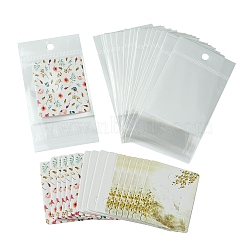 24Pcs 3 Colors Paper Jewelry Display Cards, for Hanging Earring Display, Rectangle, with 24Pcs Pearl Film OPP Cellophane Bags, Mixed Color, Card: 5x4x0.03cm, 8pcs/color(CDIS-FS0001-08)