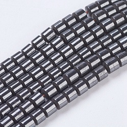 Synthetic Hematite Beads, with Magnetic, Column, Black, 3x3mm, Hole: 0.6mm, about 122pcs/strand, 15.5~16 inch(38~40cm)(G-H1090-1)