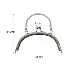 Alloy Kiss Lock Purse Frame Handle, for Coin Purse Making, Platinum, 165x145mm(PW-WG82AEE-08)