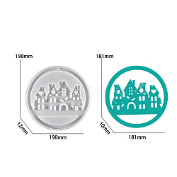 City Signs Decorated with Wind Chimes Silicone Mold, Epoxy Resin Craft Making, White, House, 190x12.2mm, Hole: 2.7mm(SIMO-S001-01C)