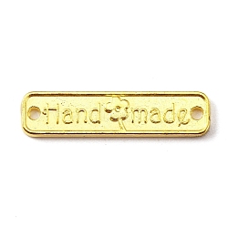 Alloy Connector Charms, Rectangle with Word Handmade, Golden, 25.5x6x1.5mm, Hole: 1.4mm(FIND-WH0049-52A)